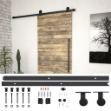 Kit di Binari per Porte Scorrevoli 183 cm Acciaio Nero