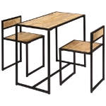 Set per Sala da Pranzo 3 pz in Legno Massello di Mango