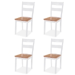 Set da Pranzo 5 pz in MDF e Legno di Hevea Bianco