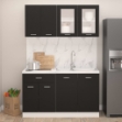Set Armadi da Cucina 4 pz Nero in Truciolato
