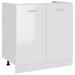 Armadio per Lavabo Bianco Lucido 80x46x81,5 cm in Truciolato