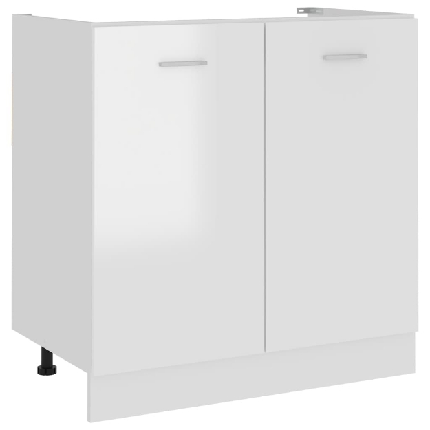 Armadio per Lavabo Bianco Lucido 80x46x81,5 cm in Truciolato