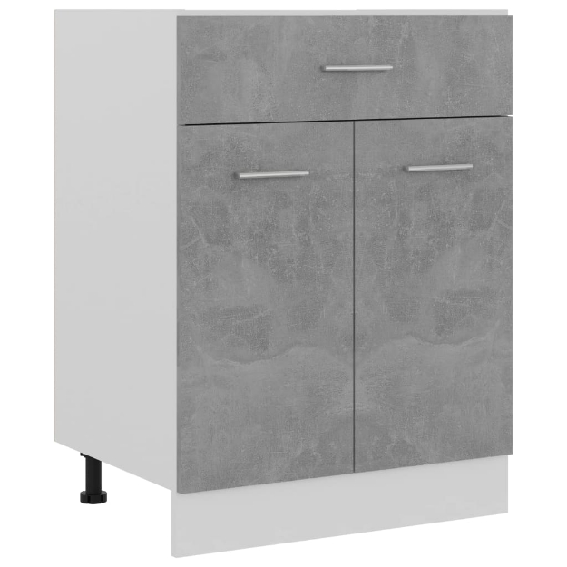 Armadio con Cassetto Grigio Cemento 60x46x81,5 cm in Truciolato