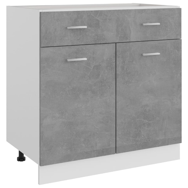 Armadio con Cassetto Grigio Cemento 80x46x81,5 cm in Truciolato