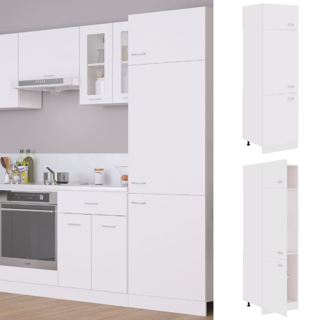 Armadio per Frigo Bianco 60x57x207 cm in Truciolato