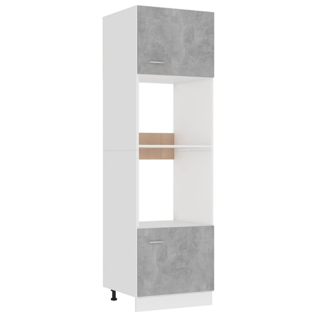 Armadio per Microonde Grigio Cemento 60x57x207 cm in Truciolato