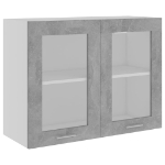 Armadio Sospeso con Vetro Grigio Cemento 80x31x60 cm Truciolato