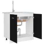 Armadio Inferiore per Lavabo Nero 80x46x81,5 cm in Truciolato