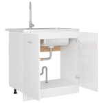 Armadio per Lavabo Bianco Lucido 80x46x81,5 cm in Truciolato