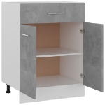 Armadio con Cassetto Grigio Cemento 60x46x81,5 cm in Truciolato