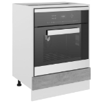 Armadio per Forno Grigio Cemento 60x46x81,5 cm in Truciolato