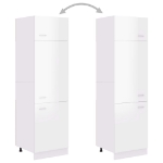 Armadio per Frigo Bianco Lucido 60x57x207 cm in Truciolato