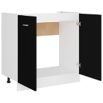 Armadio Inferiore per Lavabo Nero 80x46x81,5 cm in Truciolato