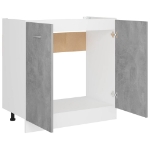 Armadio per Lavabo Grigio Cemento 80x46x81,5 cm in Truciolato