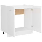 Armadio per Lavabo Bianco Lucido 80x46x81,5 cm in Truciolato