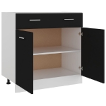 Armadio con Cassetto Nero 80x46x81,5 cm in Truciolato