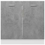 Armadio per Lavabo Grigio Cemento 80x46x81,5 cm in Truciolato