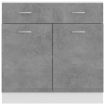 Armadio con Cassetto Grigio Cemento 80x46x81,5 cm in Truciolato