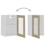 Armadio Sospeso con Vetro Rovere Sonoma 40x31x60 cm Truciolato