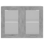 Armadio Sospeso con Vetro Grigio Cemento 80x31x60 cm Truciolato