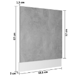 Pannello Lavastoviglie Grigio Cemento 59,5x3x67 cm Truciolato