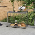 Carrello da Bar Grigio 100x45x83 cm in Polyrattan