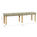 Panca 160 cm in Rattan Naturale Kubu e Massello di Mango