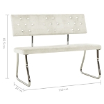 Panca 110 cm in Velluto Bianco Crema