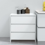 Credenza Bianco Lucido 70x41x75 cm in Truciolato