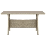 Tavolo da Giardino Grigio 130x70x66 cm in Polyrattan
