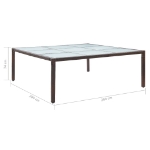 Tavolo da Giardino Marrone 200x200x74 cm in Polyrattan