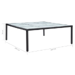 Tavolo da Giardino Nero 200x200x74 cm in Polyrattan