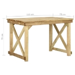 Tavolo da Giardino 110x79x75 cm Legno di Pino Impregnato