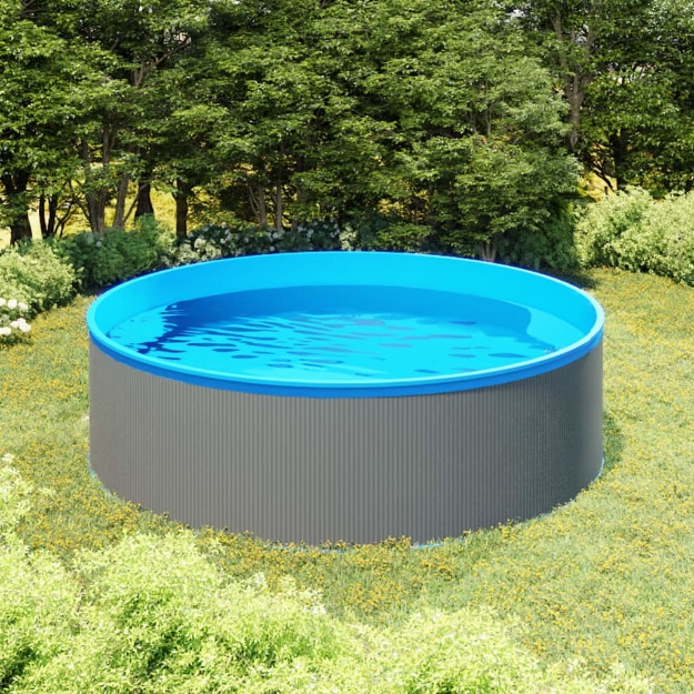 Piscina Fuori Terra 350x90 cm Grigio