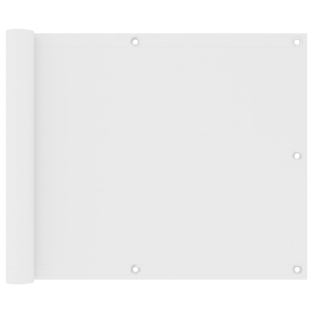 Paravento da Balcone Bianco 75x600 cm in Tessuto Oxford