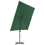 Ombrellone a Sbalzo con Palo in Acciaio 250x250 cm Verde