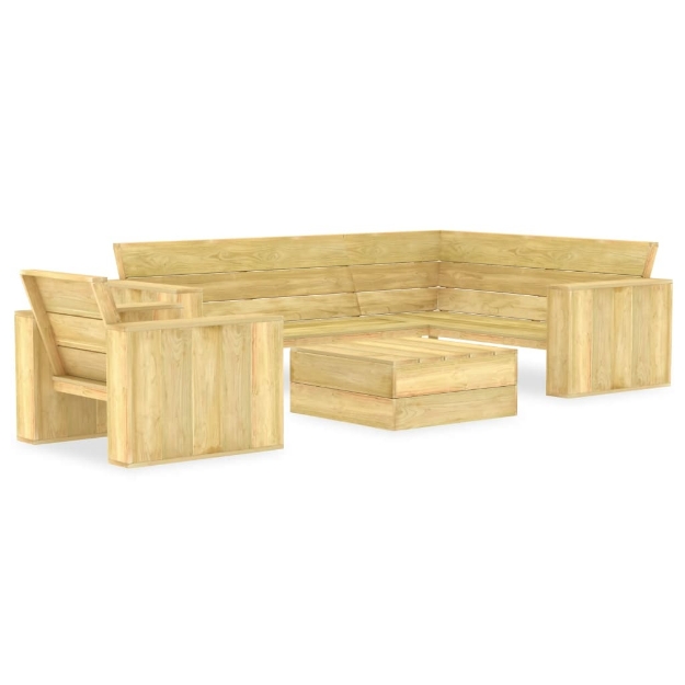 Set Divani da Giardino 3 pz in Legno di Pino Impregnato