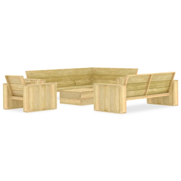 Set Divani da Giardino 4 pz in Legno di Pino Impregnato