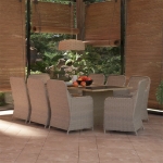 Set da Pranzo da Giardino 9 pz in Polyrattan Marrone