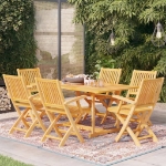 Set da Pranzo da Giardino 7 pz in Legno Massello di Teak