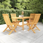 Set da Pranzo da Giardino 5 pz in Legno Massello di Teak