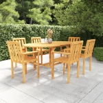 Set da Pranzo da Giardino 7 pz in Legno Massello di Teak