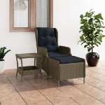 Set Divani da Giardino 2 pz con Cuscini in Polyrattan Marrone