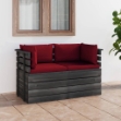 Divano da Giardino 2 Posti su Pallet con Cuscini Massello Pino