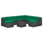 Set Divani da Giardino Pallet 11 pz con Cuscini Massello Pino