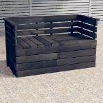 Divano da Giardino 2 Posti su Pallet Grigio Scuro Massello Pino