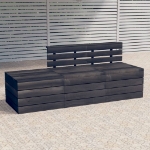 Set Divani da Giardino su Pallet 3 pz Legno Pino Grigio Scuro