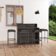Set Bar da Giardino 5 pz con Cuscini Grigio