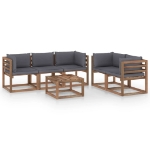 Set Divani da Giardino 6 pz con Cuscini Antracite