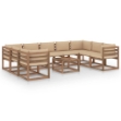 Set Divani da Giardino 10 pz con Cuscini Beige